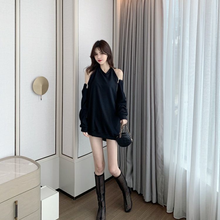 Áo sweater cổ tròn tay dài có khóa kéo thời trang Hàn Quốc | BigBuy360 - bigbuy360.vn