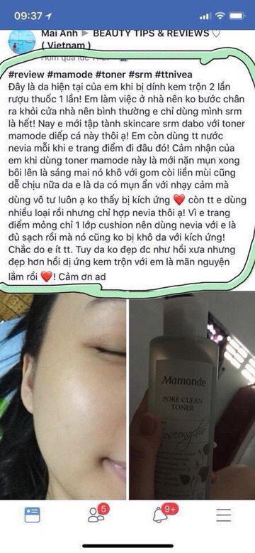 NƯỚC HOA HỒNG MAMONDE PORE CLEAN TONER 250 ML