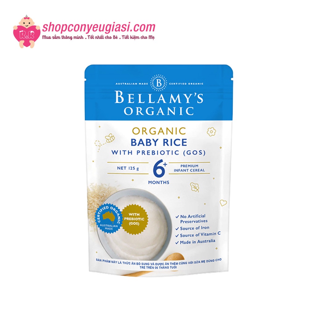 Bột Ăn Dặm Bellamy's Organic Cho Bé 6 Tháng Tuổi 125g