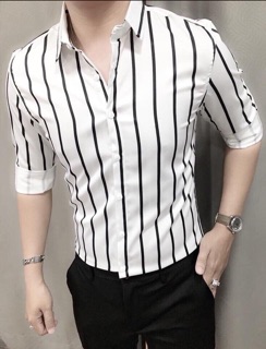 Sơmi lụa sọc