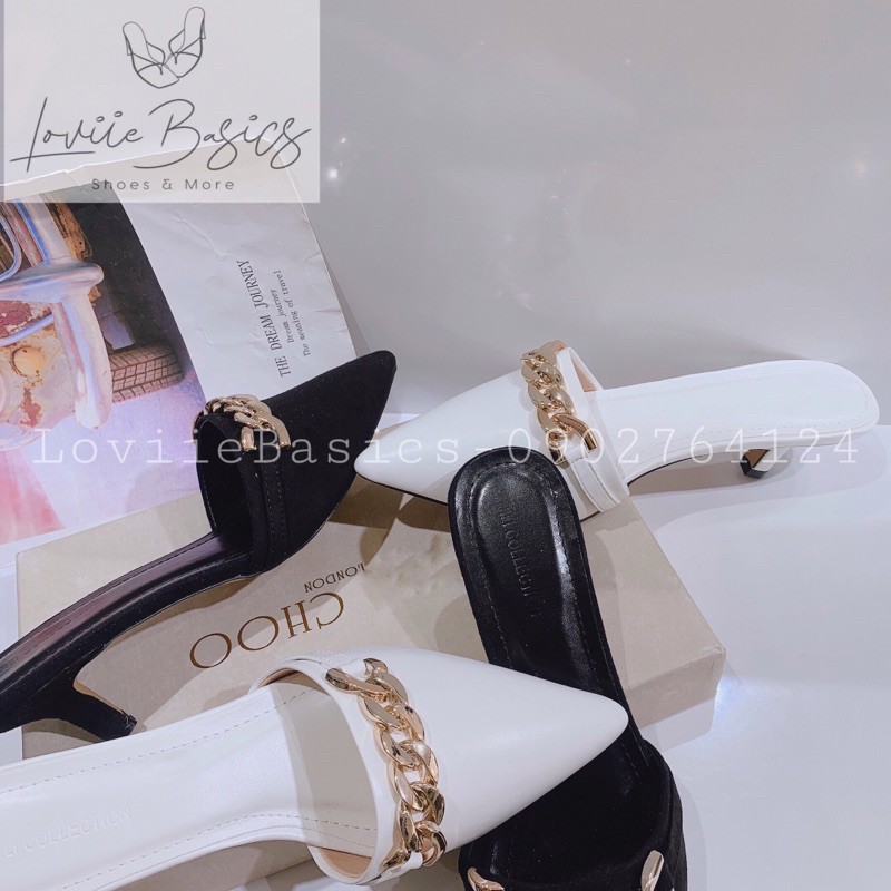GUỐC CAO GÓT LOVIIE BASICS - SỤC CAO GÓT MŨI NHỌN KHÓA XÍCH ĐỒNG THỜI TRANG D201288