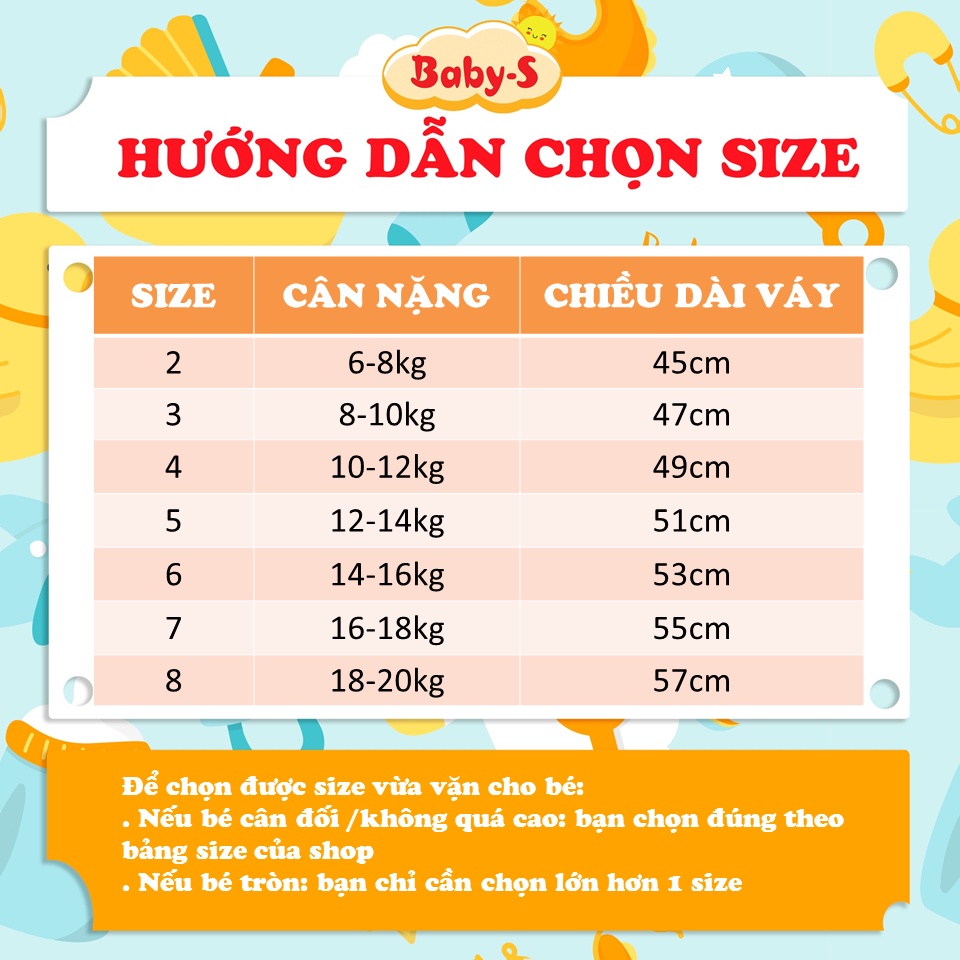 Váy cho bé gái, Váy 2 dây cho bé 6-20kg chất thô mềm dáng xòe phối cúc cài xinh xắn Baby-S – SD086