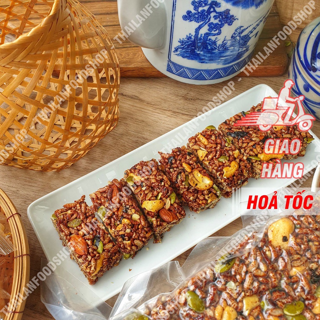 Thanh Gạo Lứt Rong Biển Mix Hạt Dinh Dưỡng Túi 500Gr (Thanh gạo lứt ngủ cốc Rong Biển)