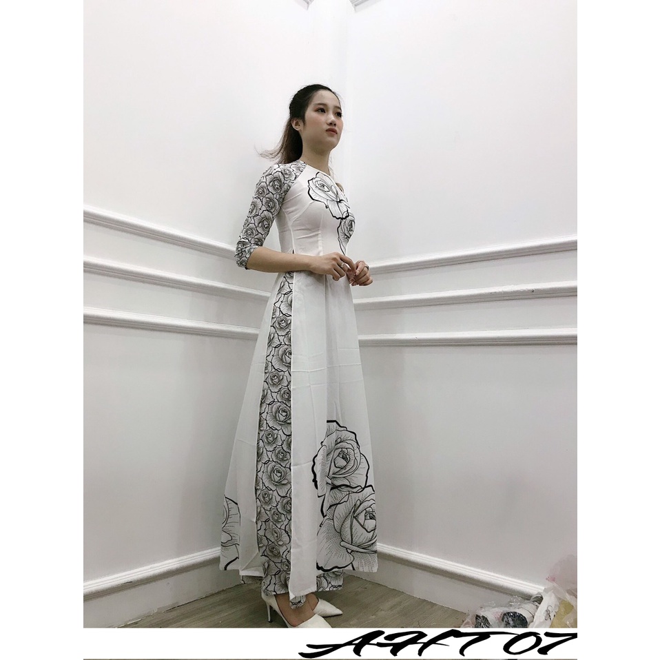 Áo dài truyền thống xả tồn kho lẻ size chất liệu lụa Nhật mềm mịn
