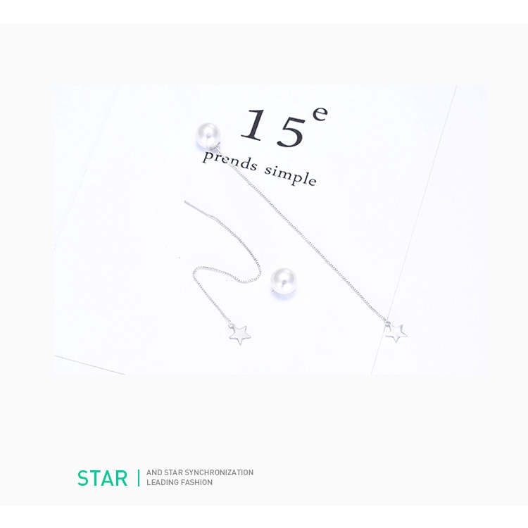 AIFEI♥ Silver 925 Original Mr. Hao Pearl Ear String Jiang Lai Shuying Stud Earrings Female Earrings Long Simple Graceful-S1