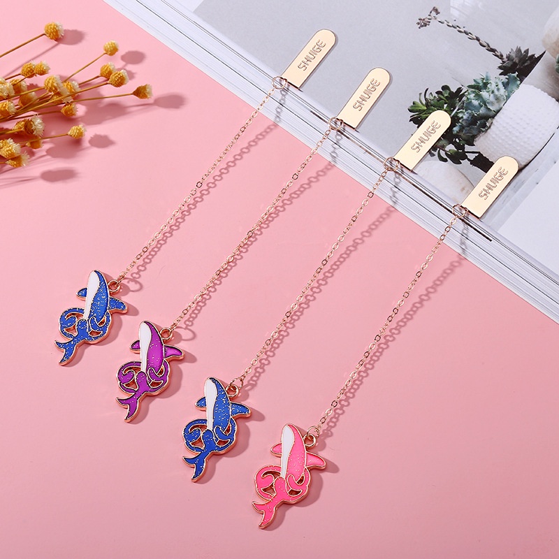 1 Thẻ Đánh Dấu Trang Sách Bằng Hợp Kim Hình Cá Voi Hoạt Hình Sáng Tạo Dành Cho Học Sinh