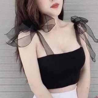 Áo thun croptop thắt nơ