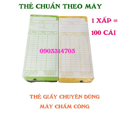 Thẻ giấy máy chấm công Umei ( 1 xấp = 100 cái )