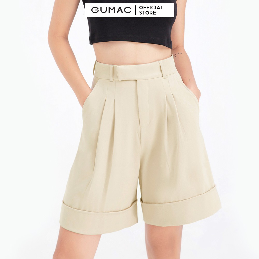 Quần short xếp ly GUMAC QB679 | BigBuy360 - bigbuy360.vn