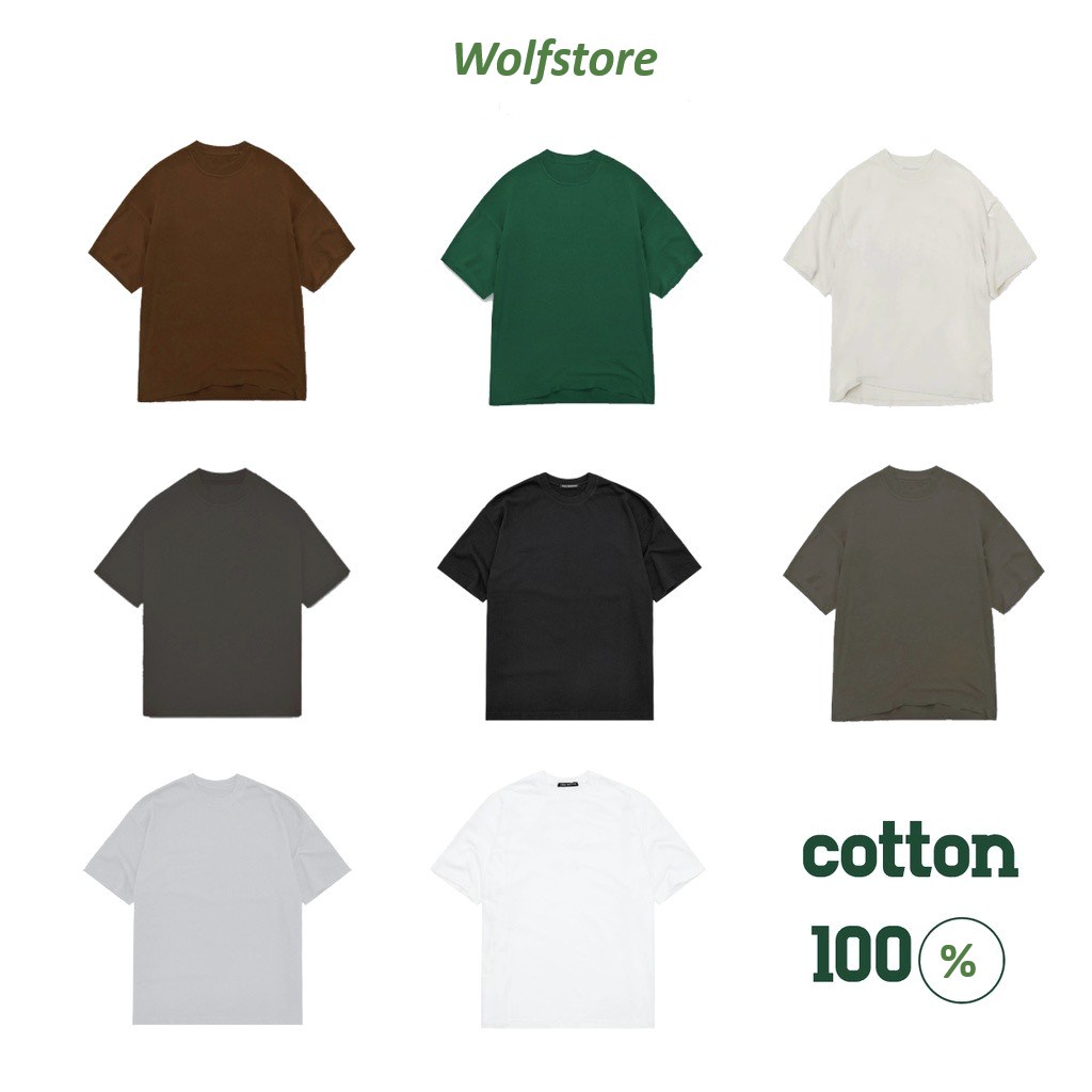 Áo T-shirt basic vải cotton 100% trơn nhiều màu