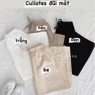 Quần ống rộng đũi lưng thun.