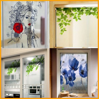 (HCM) Decal dán kính trang trí - Decal dán kính mờ họa tiết và hoa văn đẹp tấm 60x60cm - Trang trí cửa kính, phòng tắm