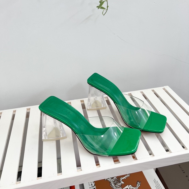 Guốc mica gót tù hot trend 7cm quai mềm tôn dáng