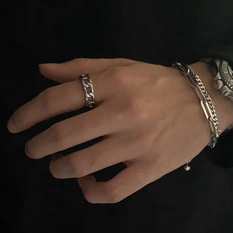 Vòng Tay Và Nhẫn Kamenra Unisex Dành Cho Nam Nữ Thời Trang Merin Accessories Màu Vàng Bạc Chất Liệu Inox Không Gỉ