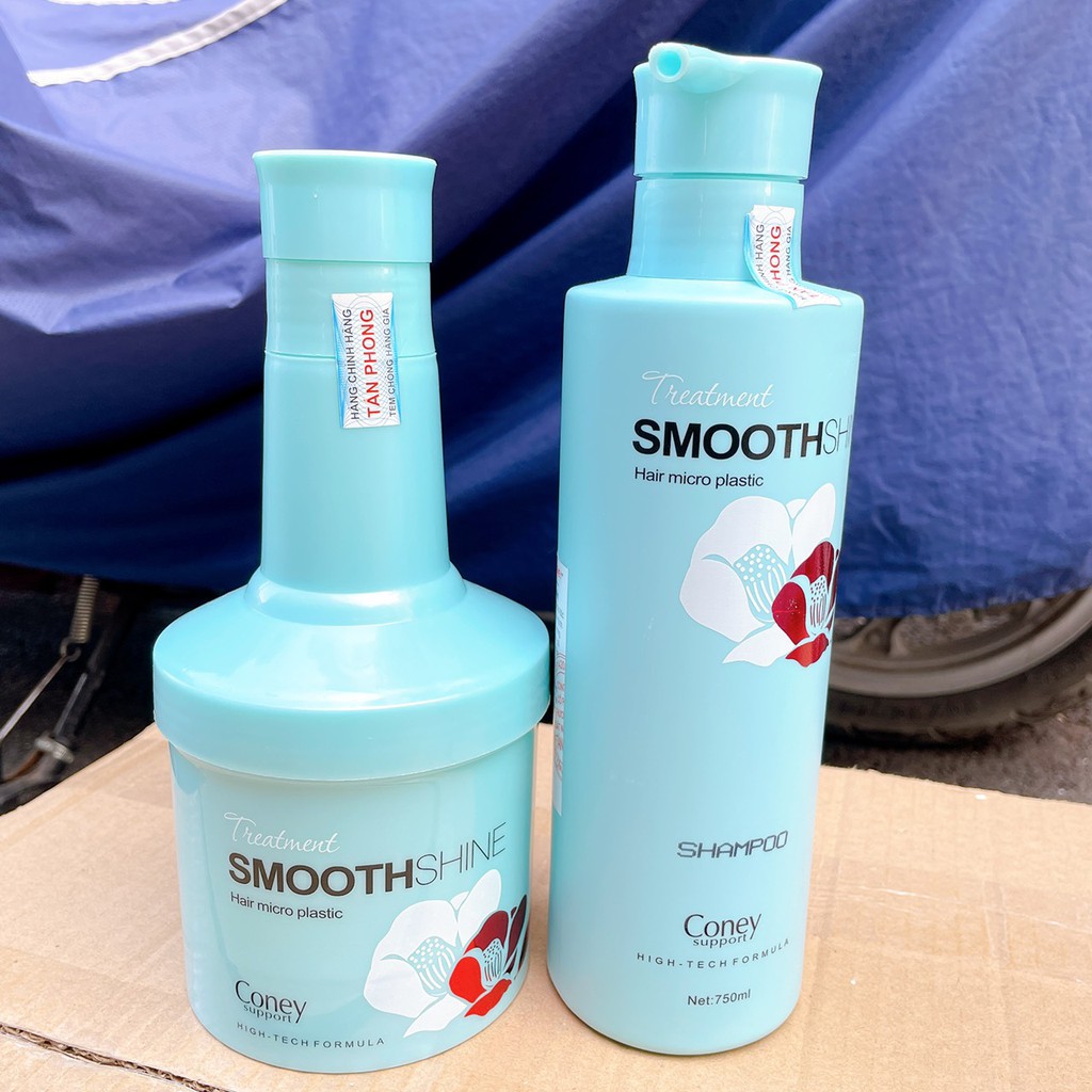 Dầu gội xả siêu mượt phục hồi tóc hư tổn nặng Coney Smoothshine 750ml/500ml