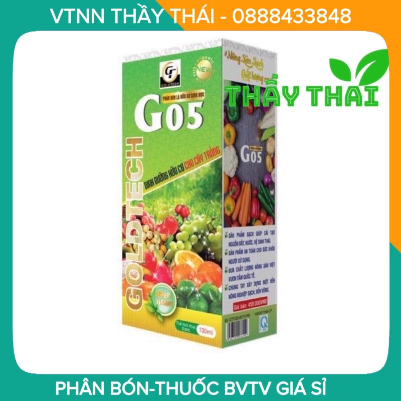 Goldtech G05 100ml, có giấy chứng nhận Phân bón hữu cơ sinh học gold tech g05 Khắc phục vàng lá