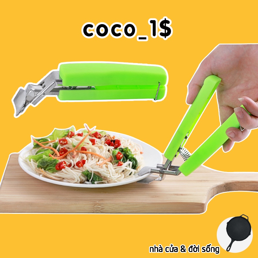 Kìm, kẹp gắp nồi, bát, đĩa chống nóng nhà bếp có lò xo siêu chắc