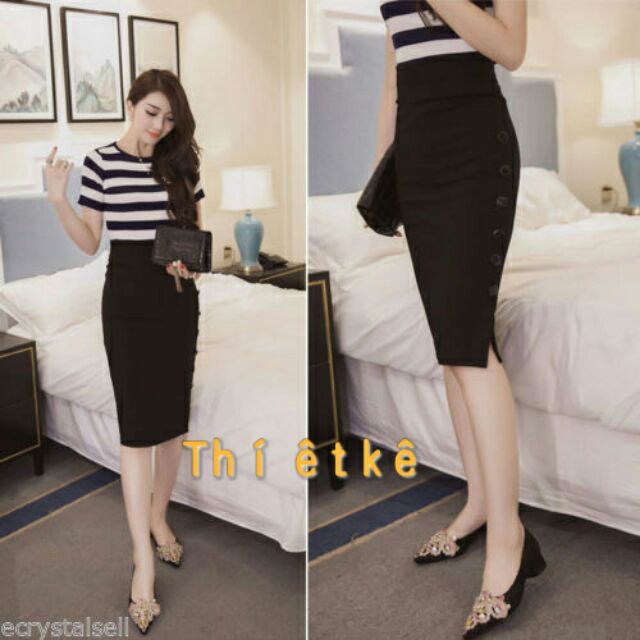 Chân váy bút chì hàng thiết kế theo yêu cầu dành cho dân công sở thanh lịch tôn dáng - CV0031 | BigBuy360 - bigbuy360.vn