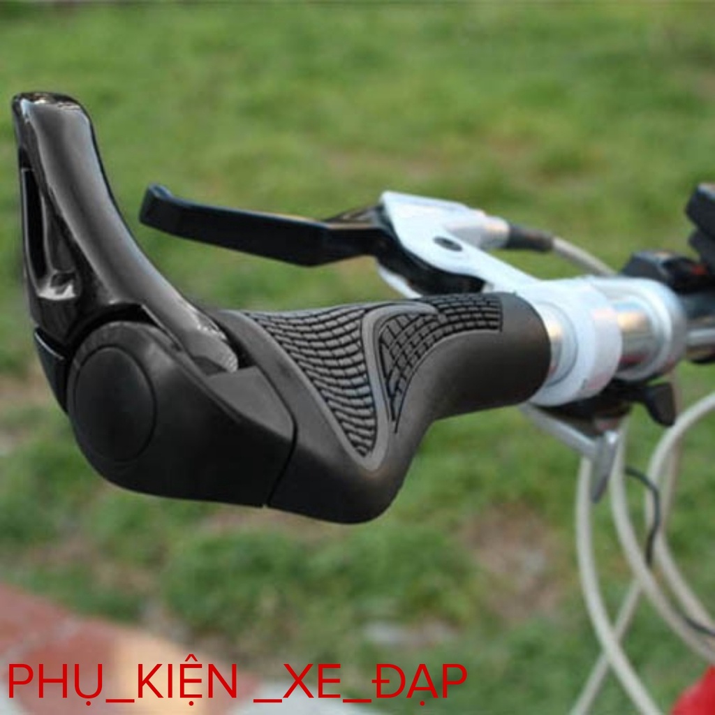 Bộ 2 Bọc Cầm Tay Lái Xe Đạp Cao Su Chống Trơn Trượt, Tay nắm sừng trâu xe đạp 2 màu cao cấp