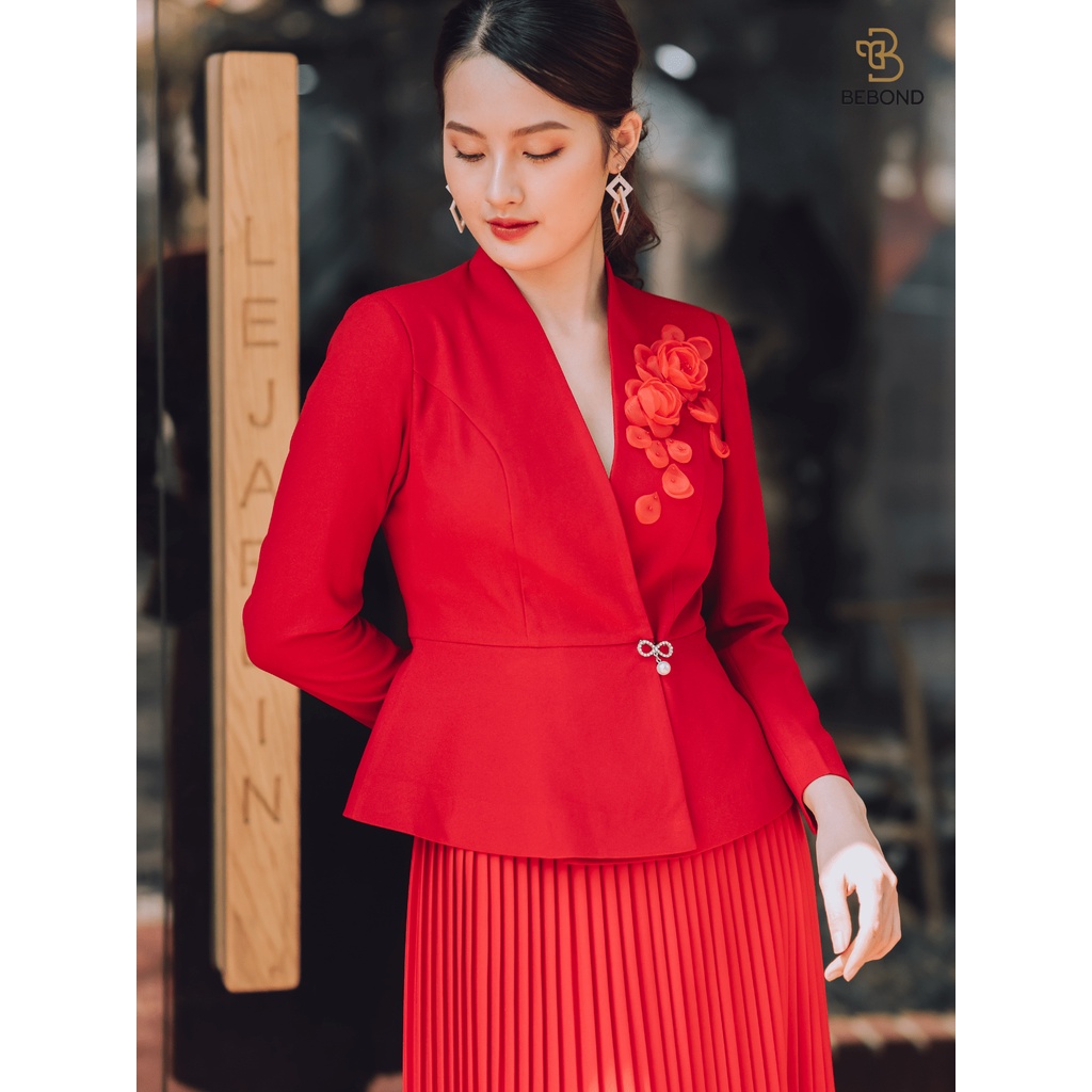 Set Áo Vest Chân Váy Nữ Màu Đỏ BEBOND Phong Cách Thời Trang Hàn Quốc Cùng Chất Liệu Vải Cao Cấp BBS06 | BigBuy360 - bigbuy360.vn