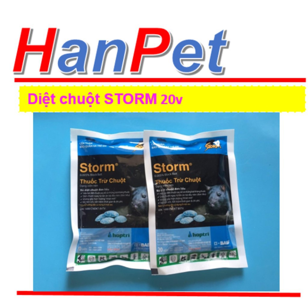 - HCM-2 gói Thuốc Diệt Chuột Storm gói lớn 20viên  CHỐNG ĐÔNG MÁU (THUỐC CHUỘT  413)-HP10028LV chất lượng.