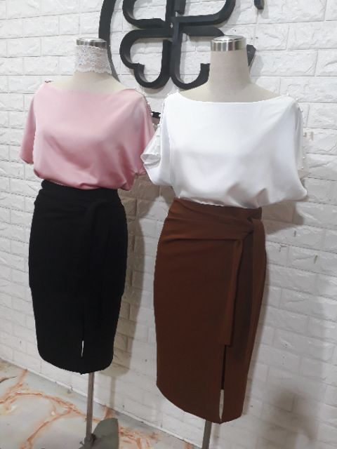 Chân váy buộc vạt xẻ trước dáng dài m24 | BigBuy360 - bigbuy360.vn