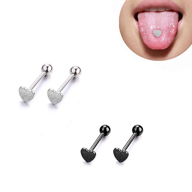 KHUYÊN LƯỠI - Khuyên Lưỡi Hình Trái Tim - Khuyên thép y tế không gỉ - Khuyên lưỡi đẹp - Khuyên xỏ lưỡi