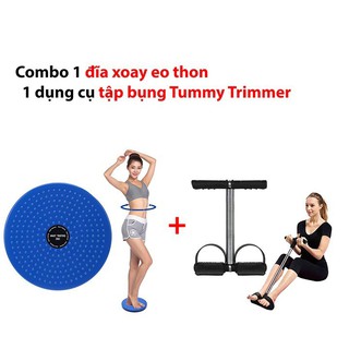 Combo Bộ Đĩa Xoay Eo Thon 360 Độ Và Dụng Cụ Kéo Lò Xo Tập Bụng Tummy Thể Thao
