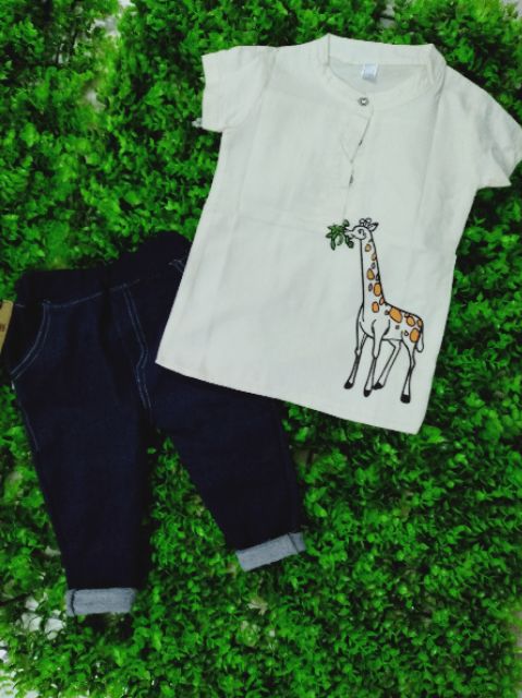 Sét áo sơ mi kèm quần giả jean | BigBuy360 - bigbuy360.vn