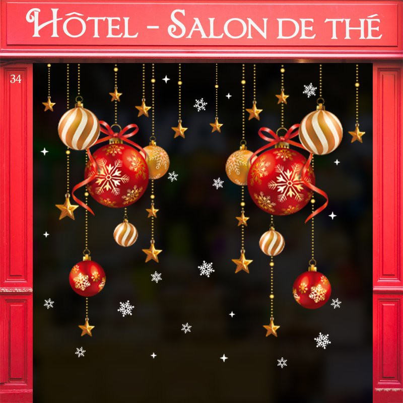 Decal dán tường decor  dây chuông đỏ size to QR212005AB trang trí giáng sinh tết noel năm mới