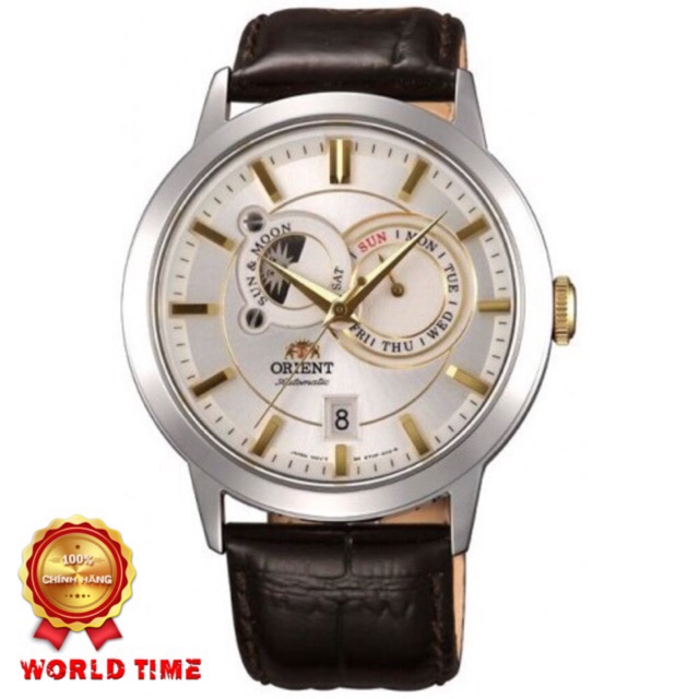Đồng hồ Nam Chính Hãng Orien Sun And Moon FET0P004W0 , Automatic , Dây da