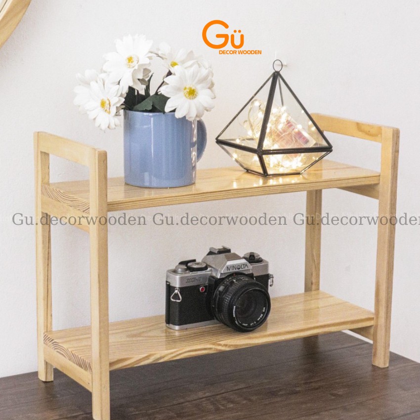 Kệ trang trí, Decor bàn làm việc, Kệ đựng gia vị nhà bếp Gu Decor Wooden chất liệu Gỗ thông