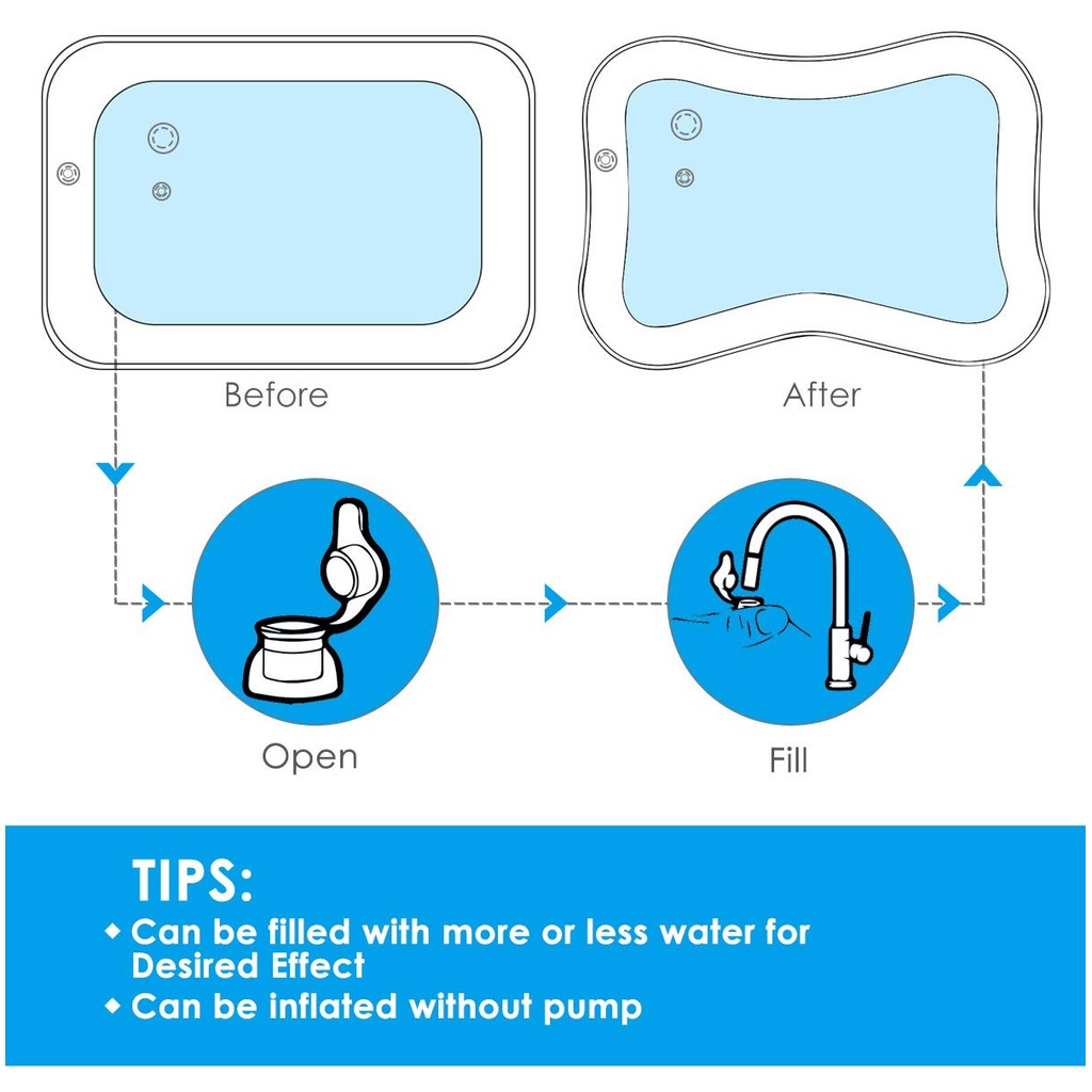 Thảm Nước Bơm Hơi Bằng Pvc Dày Dặn An Toàn Cho Bé
