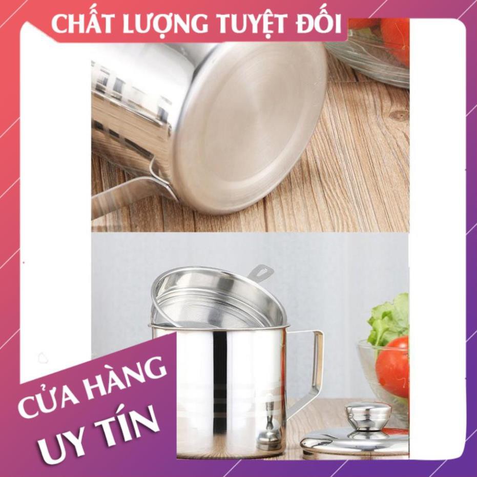 [Freeship - Hàng loại 1] Ca inox lọc dầu mỡ 1,2 lít lọc cặn dầu ăn, mỡ thừa  - Lan Chi Mart