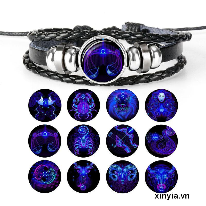 Vòng Tay Dạ Quang Họa Tiết 12 Chòm Sao Thời Trang Cho Nam Nữ