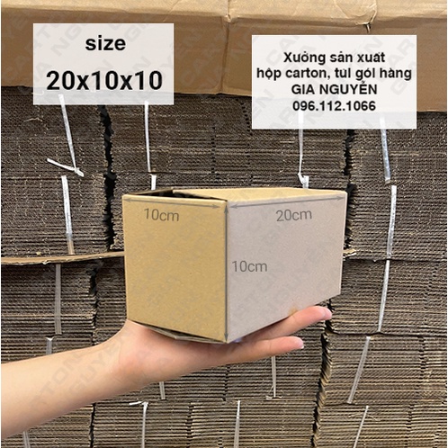 Combo 50 hộp carton bìa cứng gói hàng 20x10x10 Gia Nguyễn