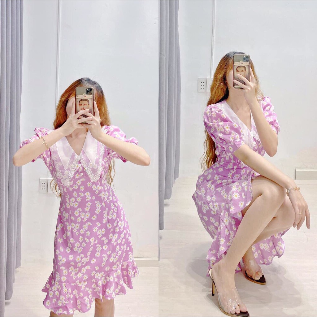 ĐẦM HOA CÚC XOÈ ĐUÔI CÁ