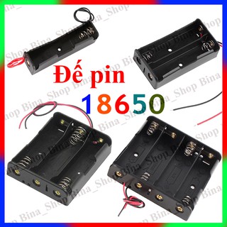 Đế pin 18650 1/2/3/4 cell đế lò xo có dây nối tiếp