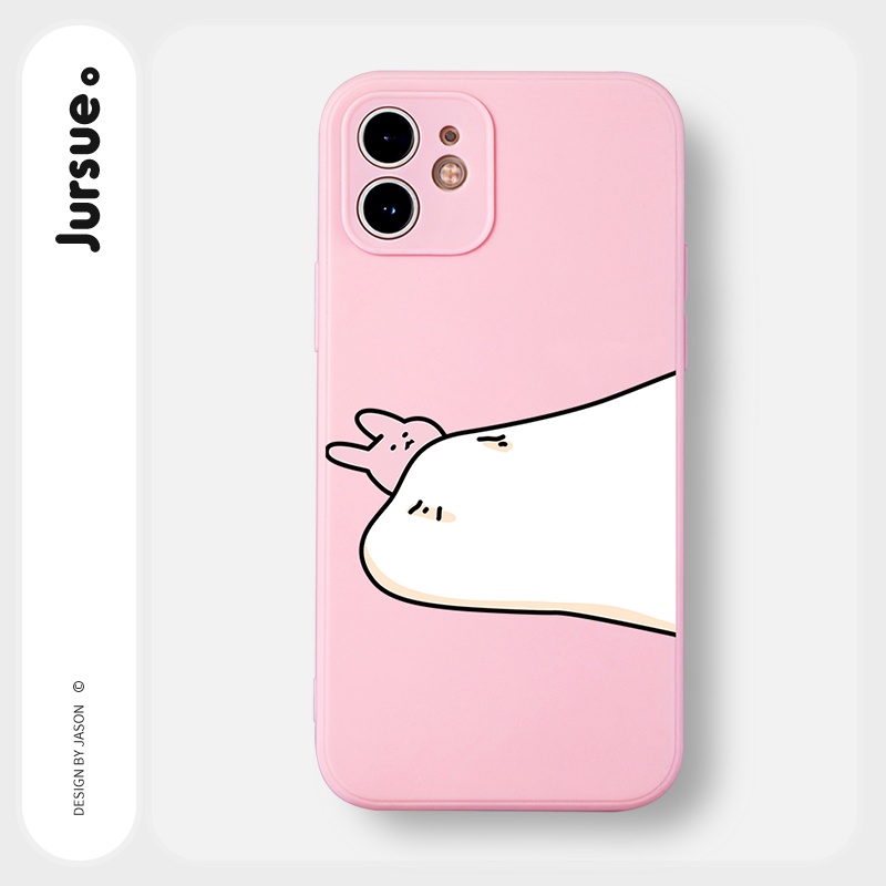 Ốp lưng JURSUE hoạt hình cặp đôi dễ thương đẹp cho iPhone 13 12 11 Pro Max SE 2020 X XR XS ip 8 7 6 6S Plus kute Y128
