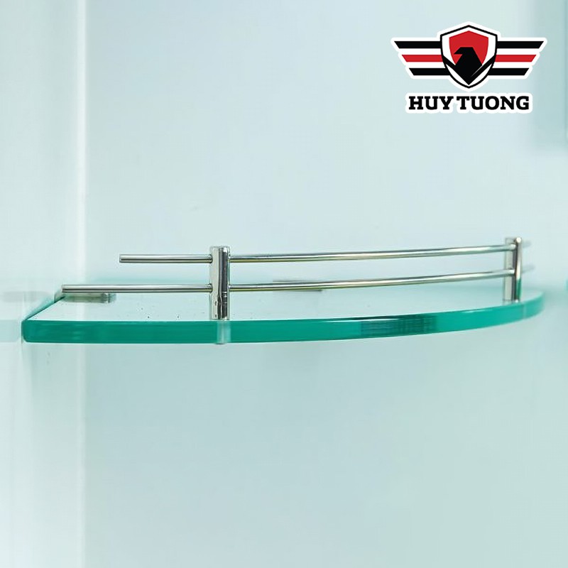 Kệ gương góc nhà tắm INOX CAO CẤP 🚚 FREESHIP 🚚 Kệ góc nhà tắm tam giác 1 tầng 25 x 25cm (kính cường lực 10mm)