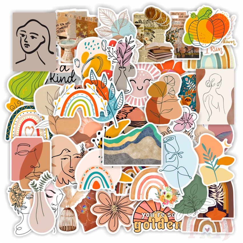 100Pcs/Set ❉ Nordic Abstract Art Series A Stickers ❉ Figure Painting &amp; Positive Healing DIY Fashion Mixed Luggage Laptop Skateboard Doodle Decals Stickers