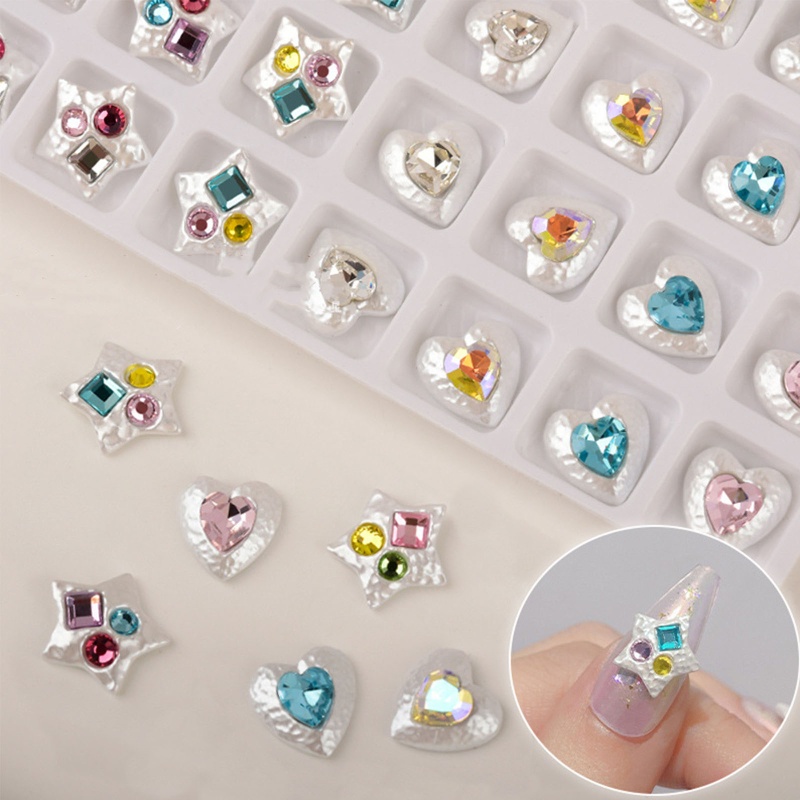 Set 10 Hạt Cườm 3D Nhiều Màu Sắc Trang Trí Móng Nghệ Thuật DIY