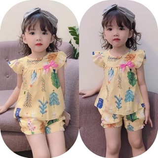 Bộ lanh lụa bé gái