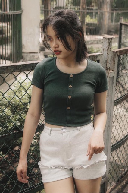 Quần short thun dún bèo