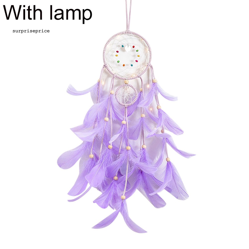 Dream Catcher có đèn LED/ không có đèn LED treo trang trí phòng ngủ