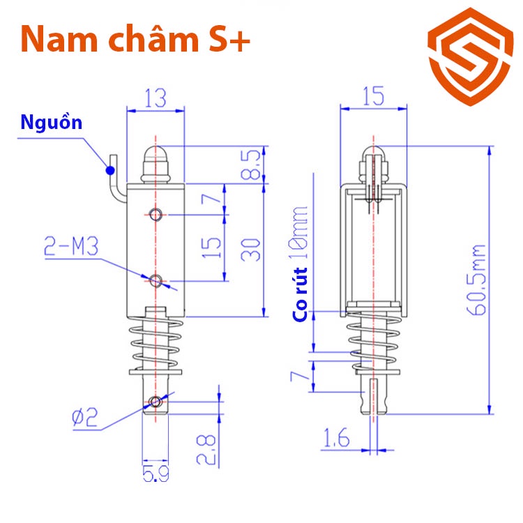 Khóa cửa nam châm điện LS-0530B 12V 24V