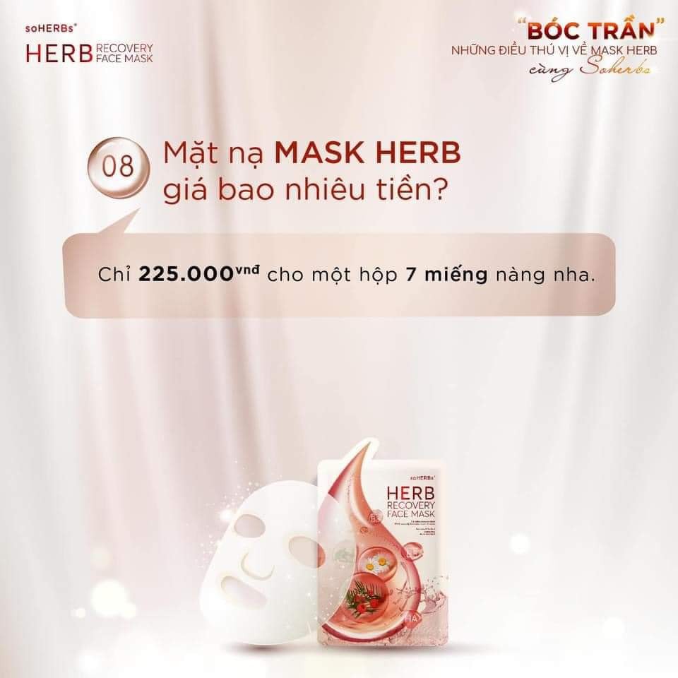 Mặt nạ Herb recovery face mask hộp 7 miếng chính hãng soHerbs