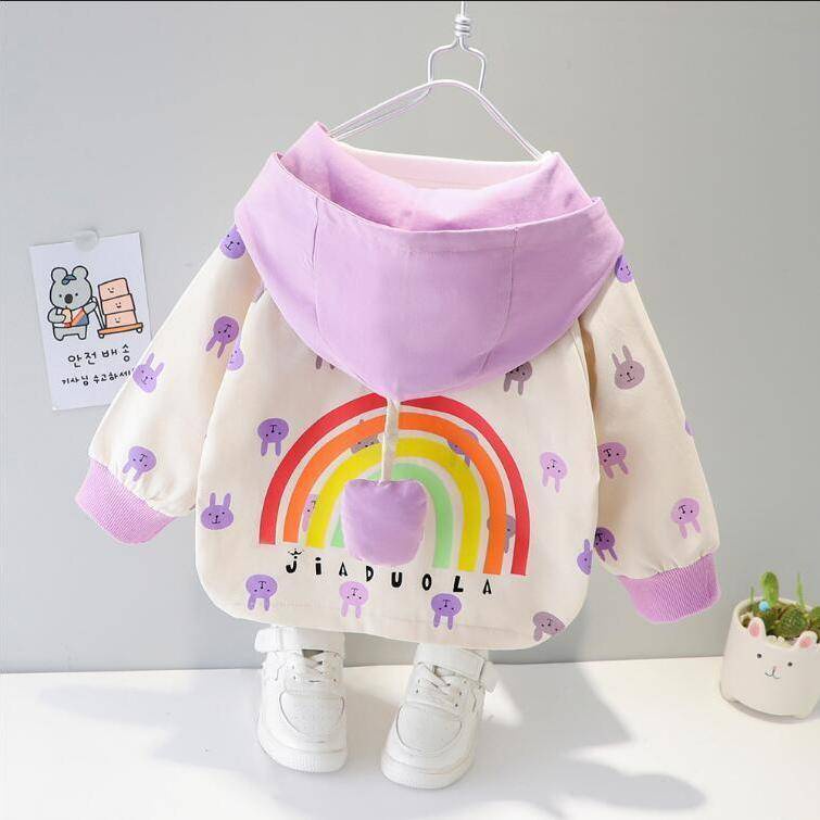 Áo khoác phong cách thời trang xuân thu cho bé gái 2021