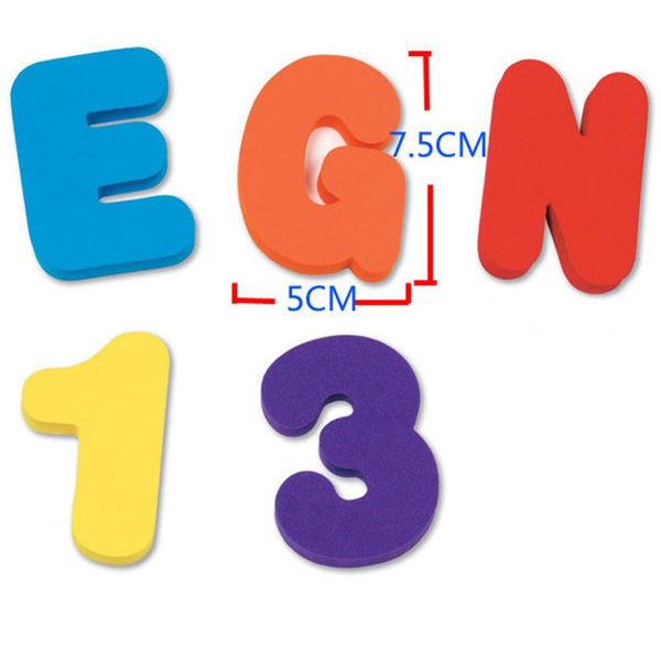 Bộ 36 miếng dán hình chữ cái và số bằng xốp cho bé chơi khi tắm