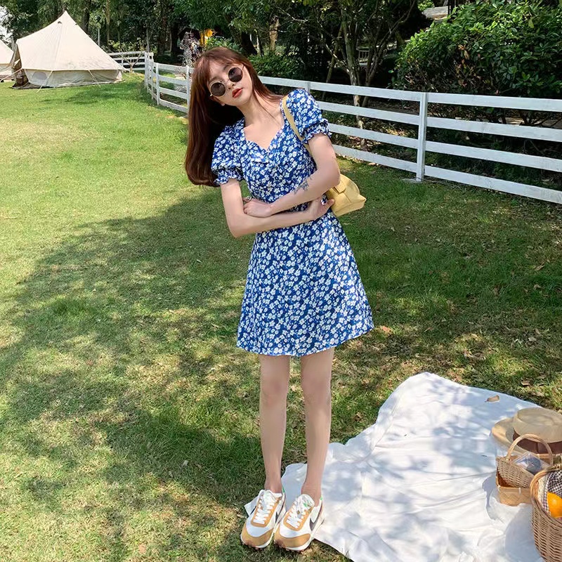 váy xanh đầm bigsize nữ đầm tay phồng váy đi biển đầm midi đầm nữ váy hoa nhí vintage đầm đi tiệc váy tiểu thư sang chảnh đầm dài váy ngắn